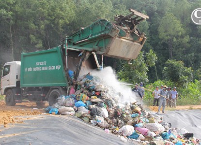 Chính thức  hoạt động lại của bãi rác ở Tam Xuân 2 sau 3 tháng.