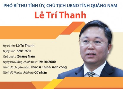 Ông Lê Trí Thanh giữ chức Chủ tịch UBND tỉnh Quảng Nam