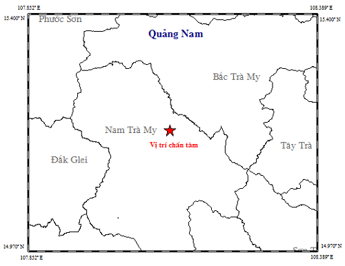 3 ngày xảy ra 2 trận động đất ở Quảng Nam