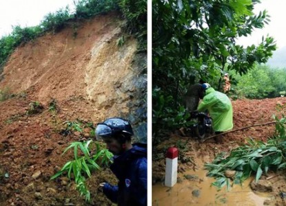 Huyện Nam Trà My (Quảng Nam): Nhiều tuyến đường sạt lở nặng do mưa lớn